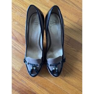Circa Joan David Luxe Hadrianna Oxford Style Pumps Heels Taupe / Black Size 10‎